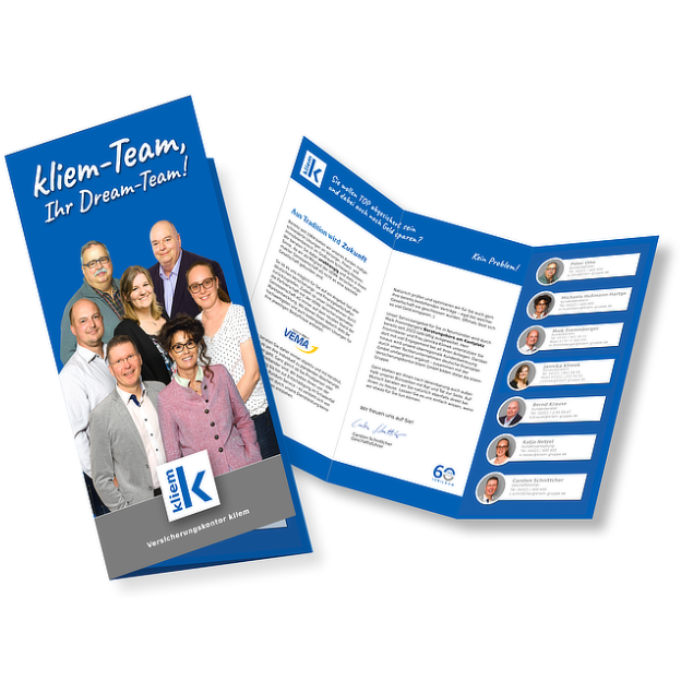 Geschäftsausstattung im modernen Flat-Stil – Falzflyer 6-seitig